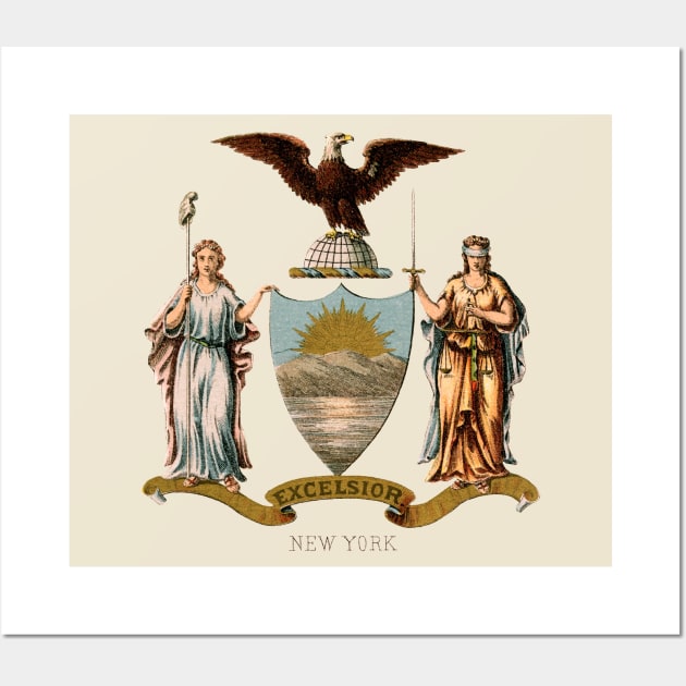 1876 New York Coat of Arms Wall Art by historicimage